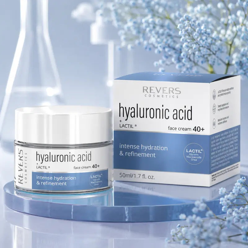 Hyaluronic Acid Face Cream 40+ Hydrating & Firming Moisturiser Mature Skin Care Daily Hydration & Skin Barrier Support 50ml