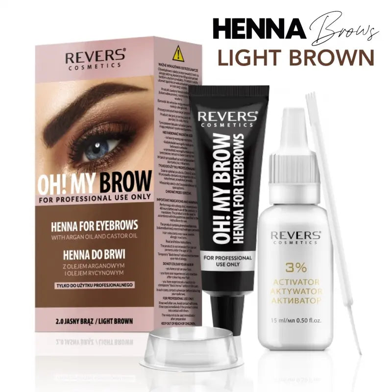 Henna Eyebrow & Eyelash Tint Brow Dye Set Argan Oil & Castor Oil Permanent Brow Tinting