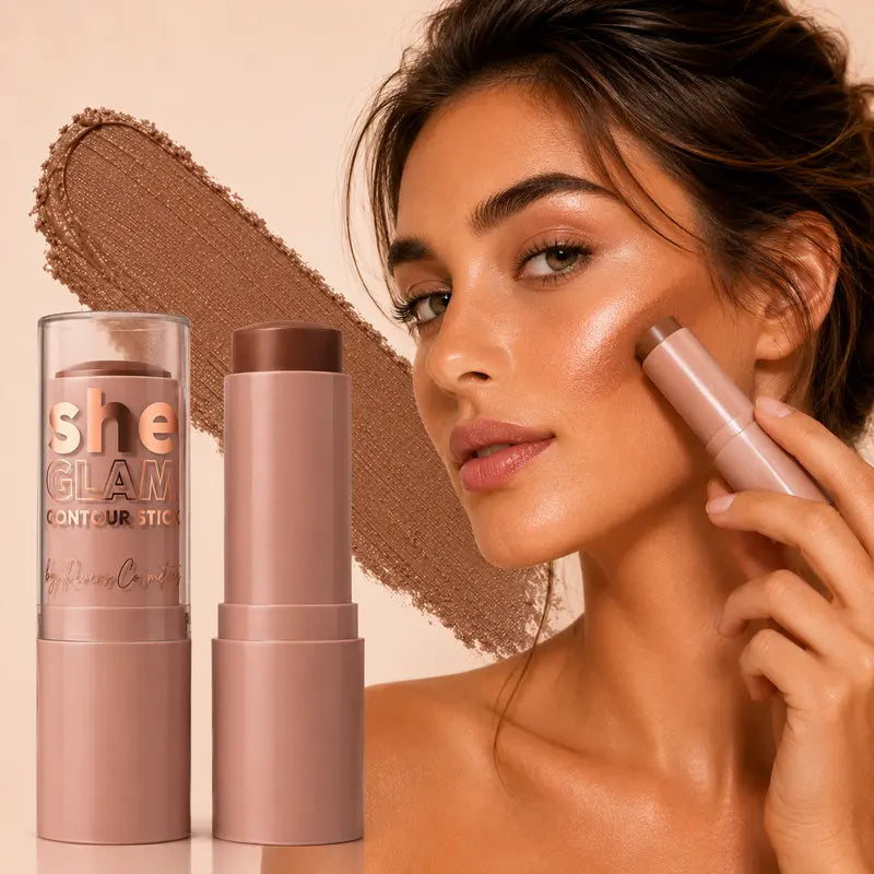 She GLAM Mocha Coffee Contour Stick Deep Cream Bronzer Stick for Sculpted Face Contouring and Defined Features