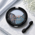 Blue Sapphire TRIO Shimmer Eyeshadow Palette Longwear Velvet Eye Shadows Dual-Ended Applicator Brush