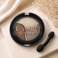 Champagne Taupe TRIO Shimmer Eyeshadow Palette Longwear Velvet Eye Shadows Dual-Ended Applicator Brush