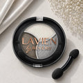 Pearl Smoke TRIO Shimmer Eyeshadow Palette Longwear Velvet Eye Shadows Dual-Ended Applicator Brush