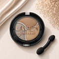 Golden Nude TRIO Shimmer Eyeshadow Palette Longwear Velvet Eye Shadows Dual-Ended Applicator Brush