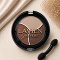 Chocolate Nude TRIO Matte Eyeshadow Palette Longwear Velvet Eye Shadows Dual-Ended Applicator Brush