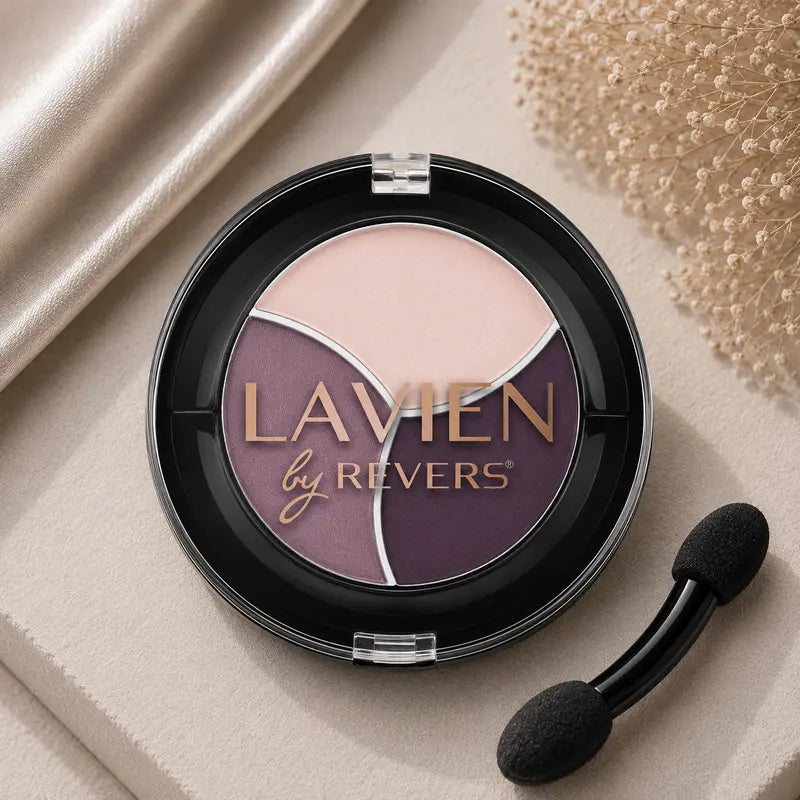 Dusty Plum TRIO Matte Eyeshadow Palette Longwear Velvet Eye Shadows Dual-Ended Applicator Brush