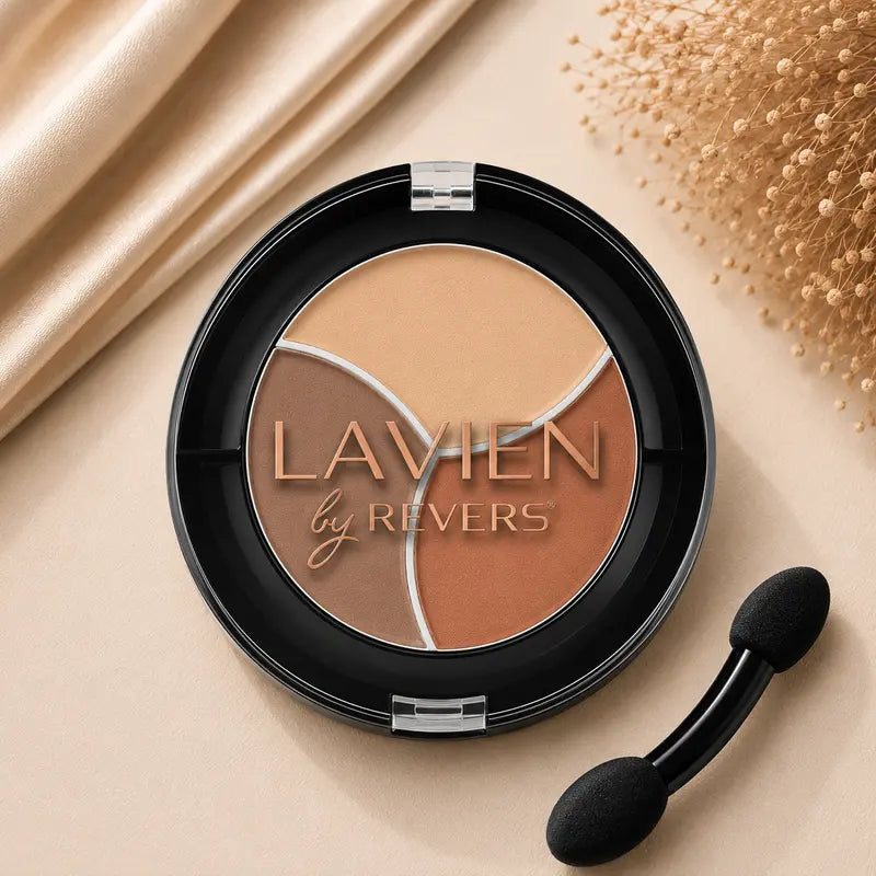 Warm Terracotta TRIO Matte Eyeshadow Palette Longwear Velvet Eye Shadows Dual-Ended Applicator Brush