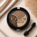 Soft Mocha TRIO Shimmer Eyeshadow Palette Longwear Velvet Eye Shadows Dual-Ended Applicator Brush