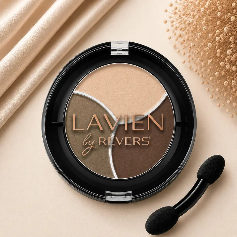 Khaki Mocha TRIO Matte Eyeshadow Palette Longwear Velvet Eye Shadows Dual-Ended Applicator Brush