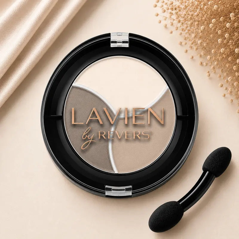 Cool Stone TRIO Matte Eyeshadow Palette Longwear Velvet Eye Shadows Dual-Ended Applicator Brush