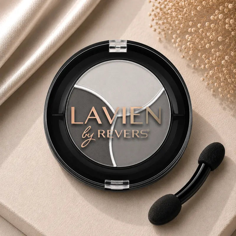 Urban Grey TRIO Matte Eyeshadow Palette Longwear Velvet Eye Shadows Dual-Ended Applicator Brush
