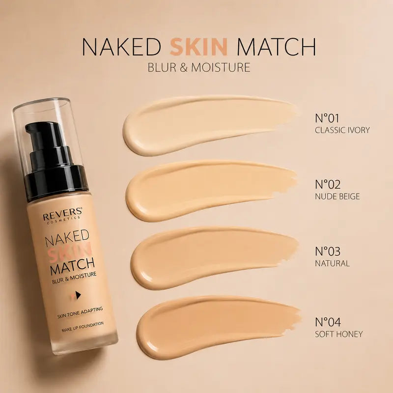 Naked Skin Match Blur & Moisture Foundation – Matte Perfection All Day Long