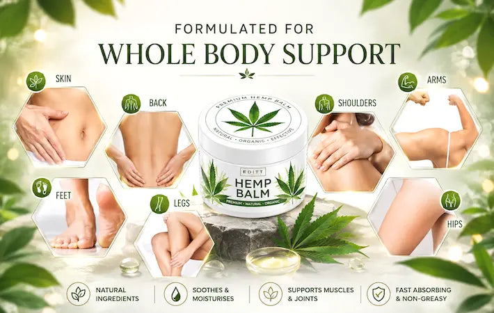 Hemp Body Balm Ointment High Strength Formula with Menthol, Camphor & Natural Extracts 