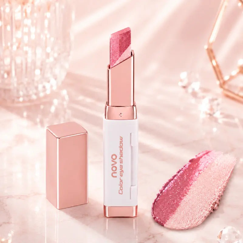 DuoShimmer Long-Lasting Creamy Eyeshadow Stick Two-Tone Shimmer & Matte Crayon