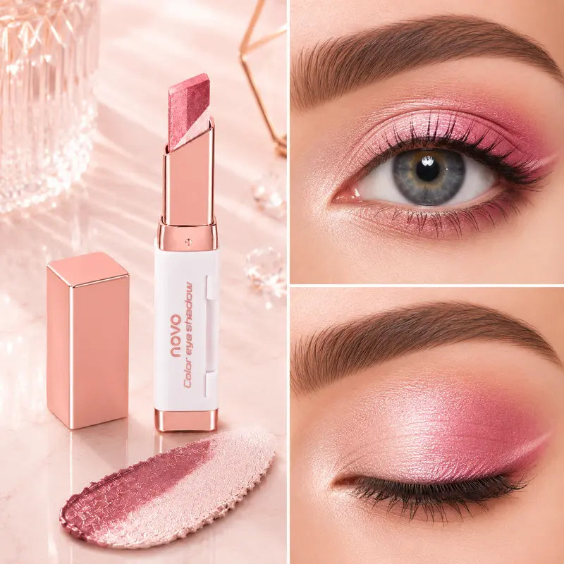 DuoShimmer Long-Lasting Creamy Eyeshadow Stick Two-Tone Shimmer & Matte Crayon