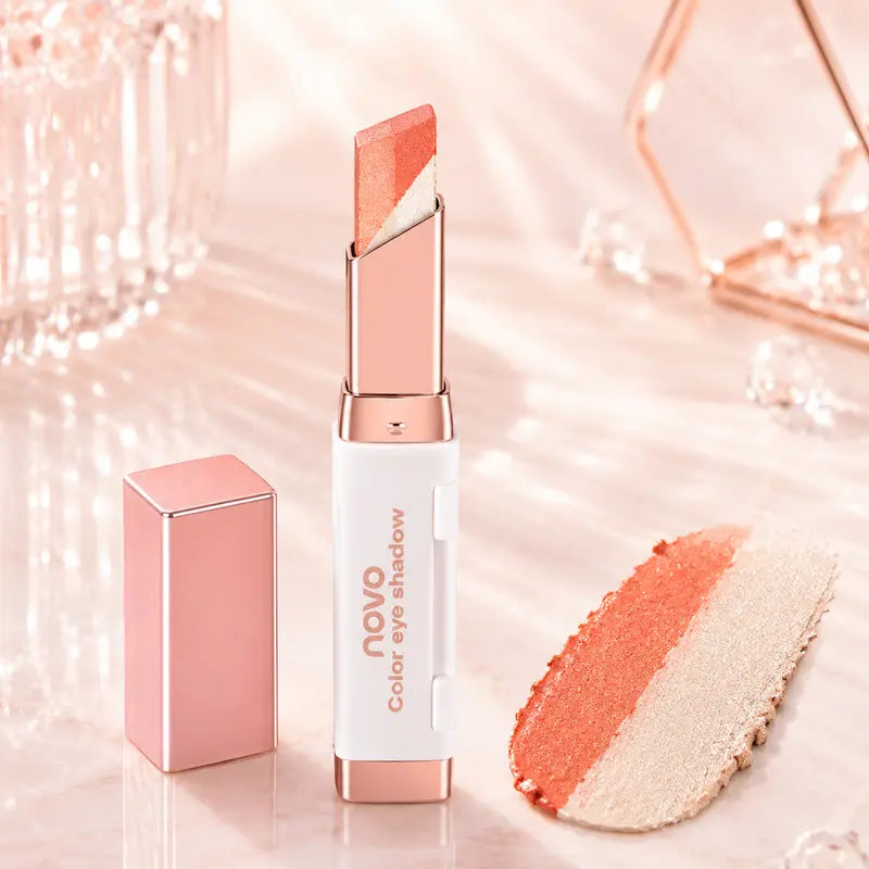 DuoShimmer Long-Lasting Creamy Eyeshadow Stick Two-Tone Shimmer & Matte Crayon
