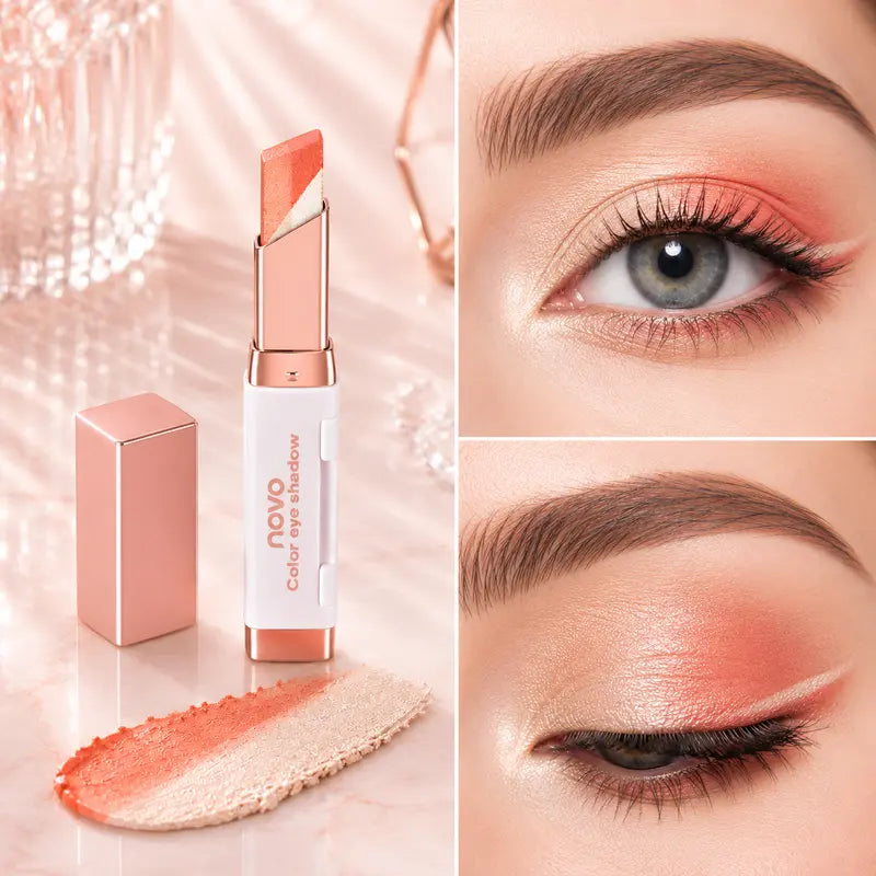 DuoShimmer Long-Lasting Creamy Eyeshadow Stick Two-Tone Shimmer & Matte Crayon