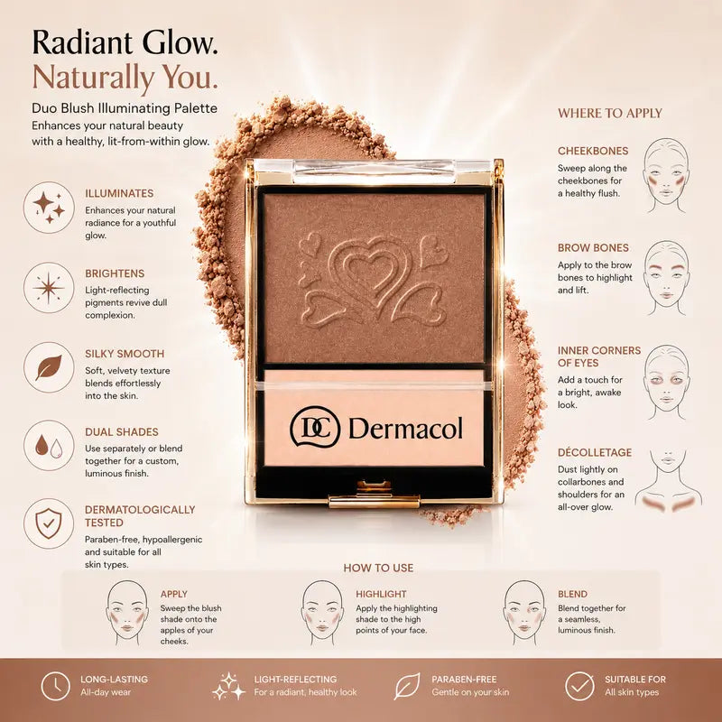 Dermacol Golden Nude duo Bronzer highlighter illuminating palette