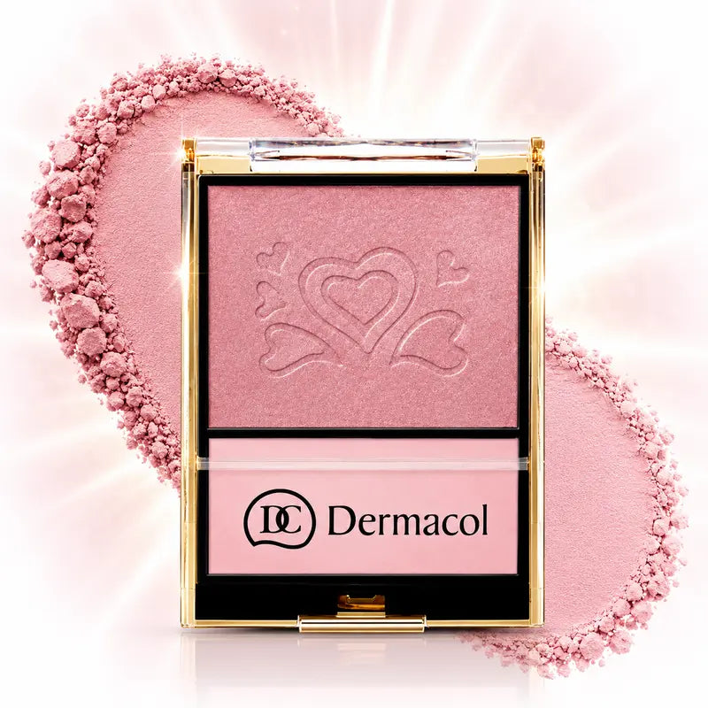 Dermacol Rosewood Blush Highlighter Duo Palette Illuminating Face & Body Powder Radiant Natural Glow