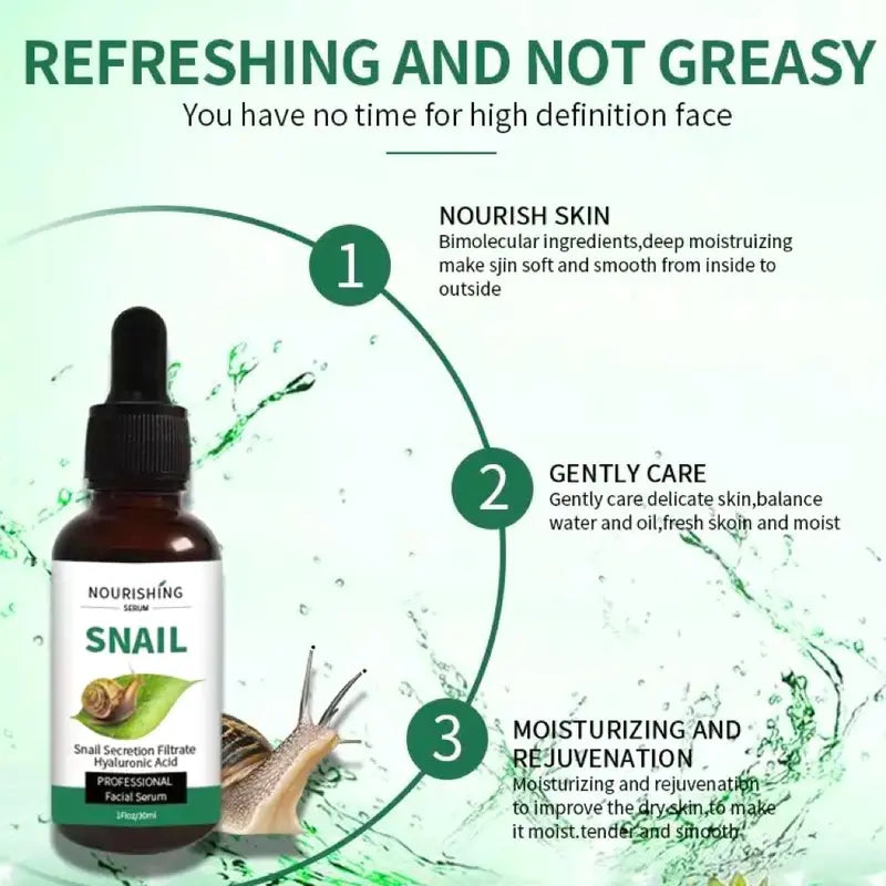 Face Serum Snail Secretion Filtrate & Hyaluronic Acid Anti-Aging, Hydrating & Nourishing Care