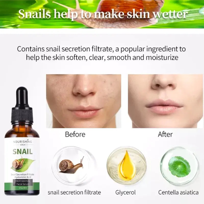 Face Serum Snail Secretion Filtrate & Hyaluronic Acid Anti-Aging, Hydrating & Nourishing Care