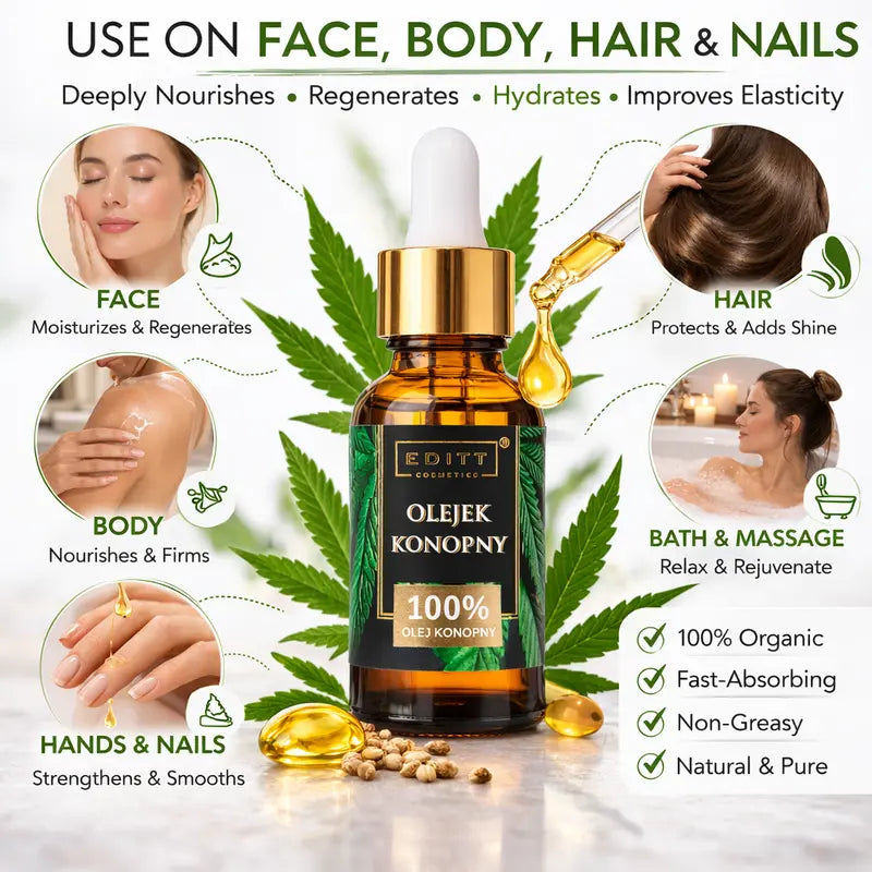 Hemp oil 100% face serum Organic and veganhow to use