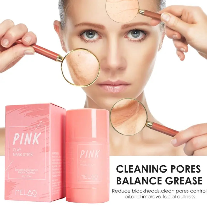 Pink Purifying & Moisturizing Clay Mask Stick Deep Cleansing, Hydration & Radiant Skin