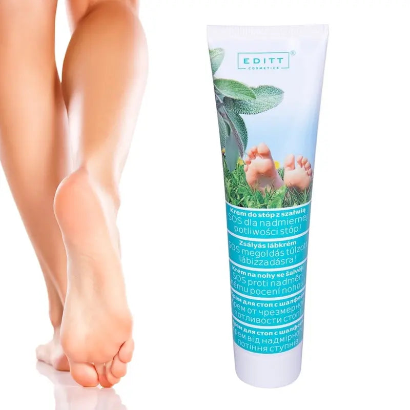 Purifying & Deodorising Foot Cream Sage Antiseptic Odour-Neutralising for Sweat-Prone Feet