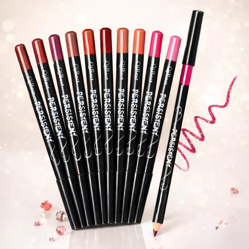 Velvet Define Long-Wear Lip Liner Pencil – Waterproof and Smudge-Proof, Various Shades