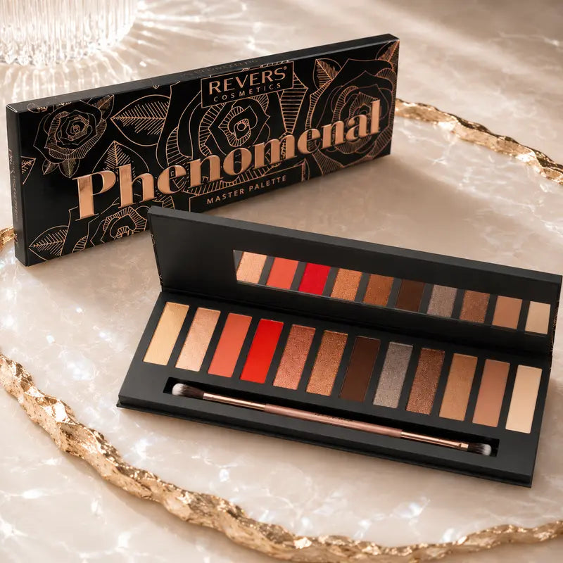 Phenomenal Black 12-Colour Eyeshadow Palette Vibrant, Blendable & Long-Lasting