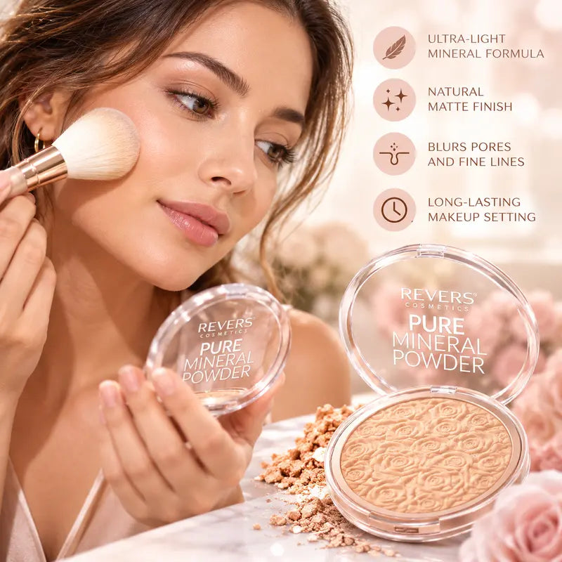 Pure Mineral Powder – Ultra-Light Mineral Face Powder for a Natural, Matte and Flawless Finish