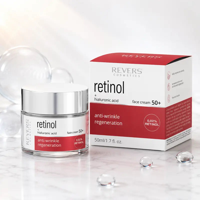 Retinol Face Cream 50+ with Hyaluronic Acid Anti-Wrinkle Firming Moisturiser Mature Skin Care Daily Hydration 50ml