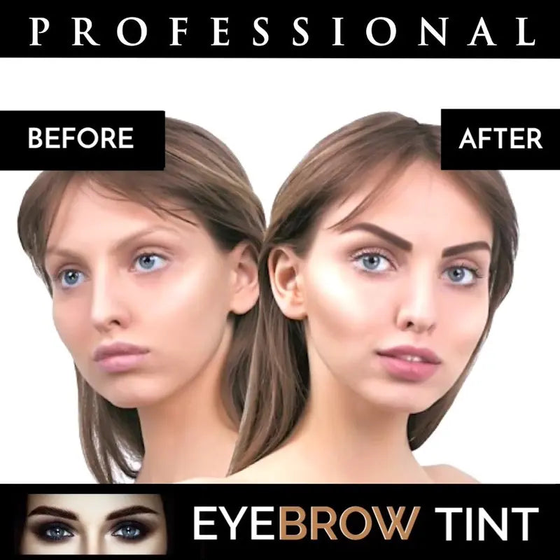 Dark Brown Eyebrow & Eyelash Henna Argan Oil & Castor Oil Permanent Brow Tint Dye Set Kit