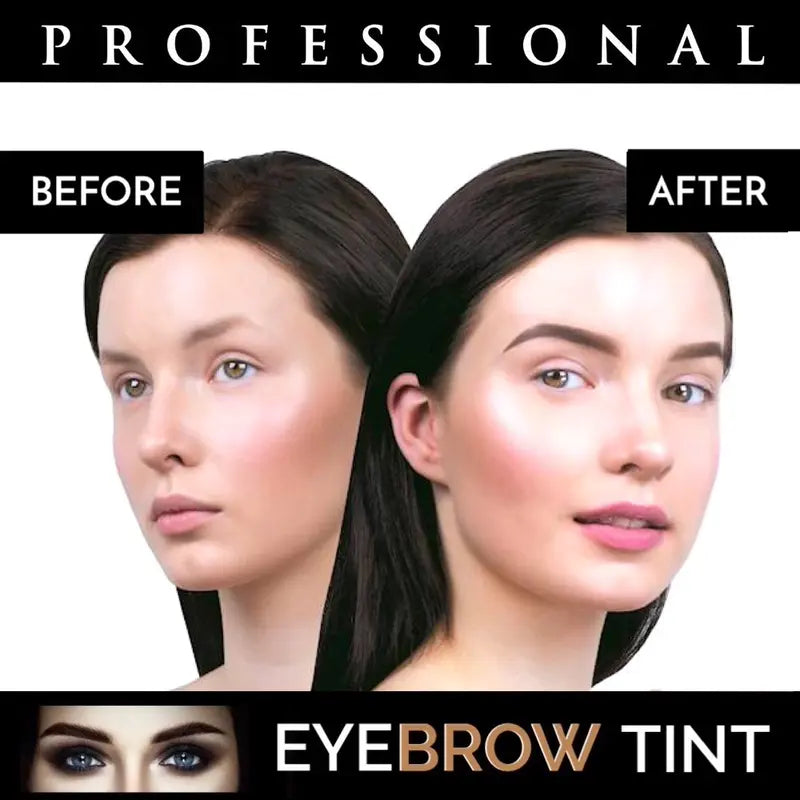 Black Eyebrow & Eyelash Henna Argan Oil & Castor Oil Permanent Brow Tint Dye Set Kit
