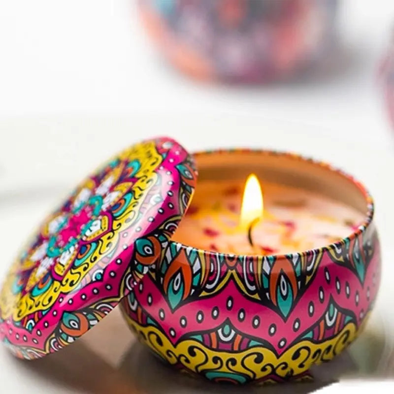 LumiScent Natural Soya Wax Candle with Flower Petals Delightful Home Fragrance