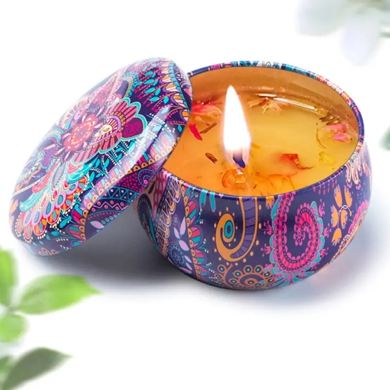 LumiScent Natural Soya Wax Candle with Flower Petals Delightful Home Fragrance