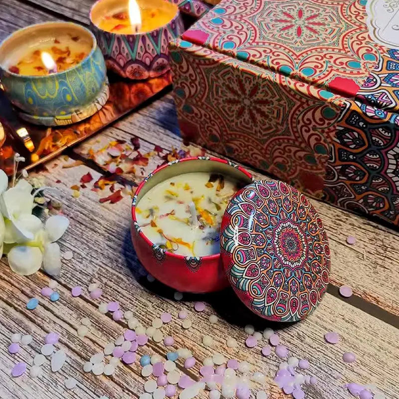 LumiScent Natural Soya Wax Candle with Flower Petals Delightful Home Fragrance