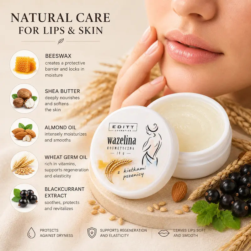 Scented Vaseline Protective &amp; Moisturising Lip Therapy Wheat Germ Nourishing Lip Balm Ingredients