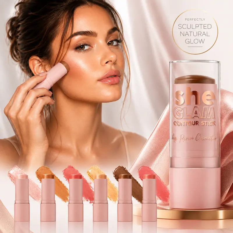 She GLAM Highlighter Stick Creamy Champagne Glow Stick with Radiant Glass-Skin Finish