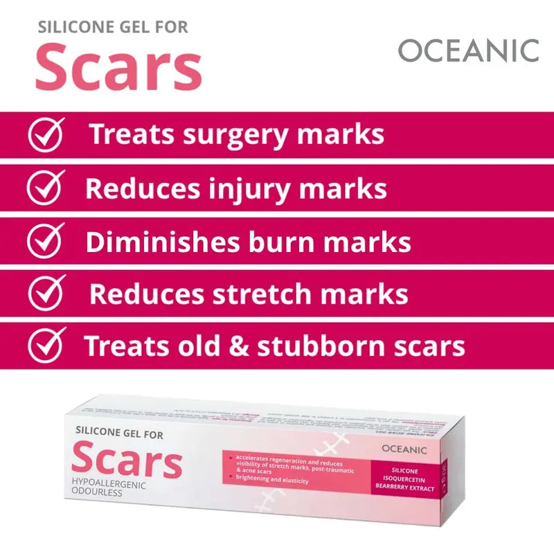 Silicone Scar Gel Stretch Mark & Scar Care Onion & Bearberry Hypoallergenic & Fragrance-Free