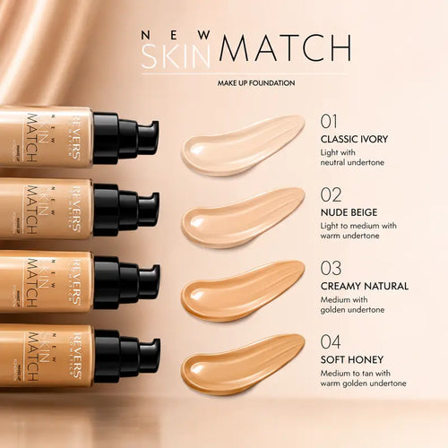 Skin Tone Adapting Matte Foundation Long Lasting Liquid Makeup Natural Finish 4 Shades 30ml