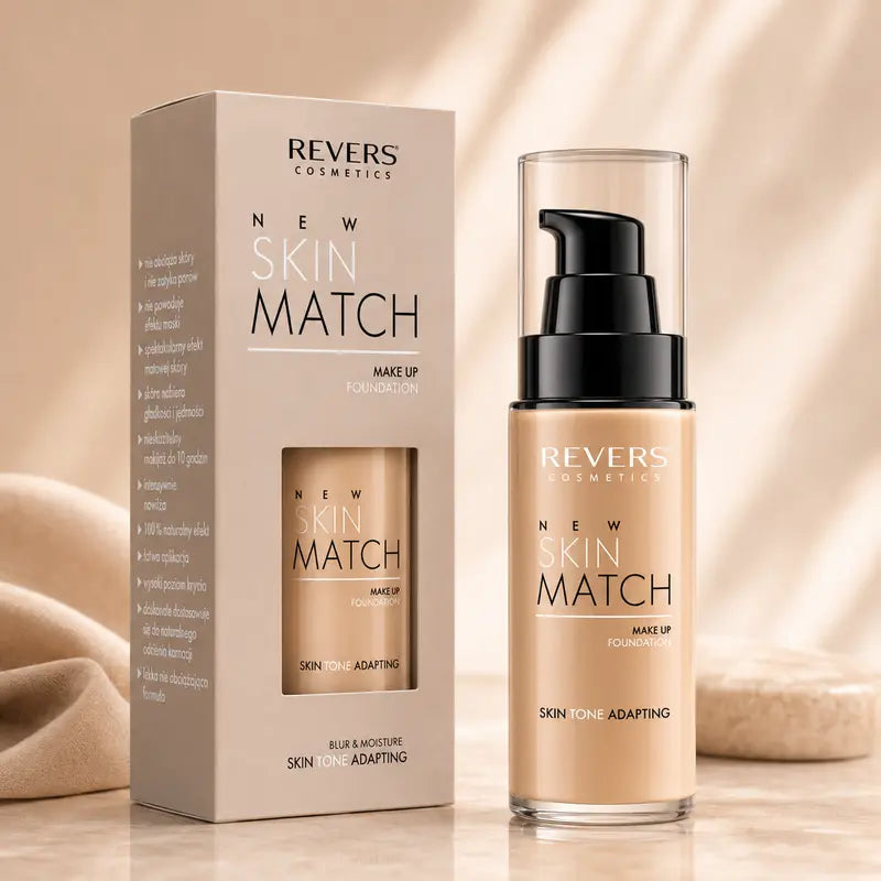 Skin Tone Adapting Matte Foundation Long Lasting Liquid Makeup Natural Finish 4 Shades 30ml