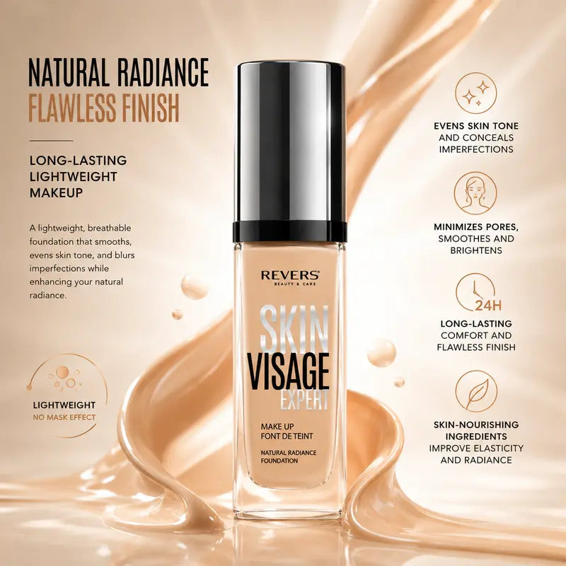 Skin Visage Foundation Natural Radiance Flawless Finish Long-Lasting Lightweight Makeup