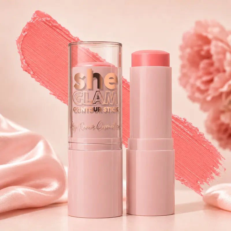 She GLAM Sparkle Blossom Blush Stick Cream Creamy Pink Cheek Blush Natural Glow Radiant Dewy Glow