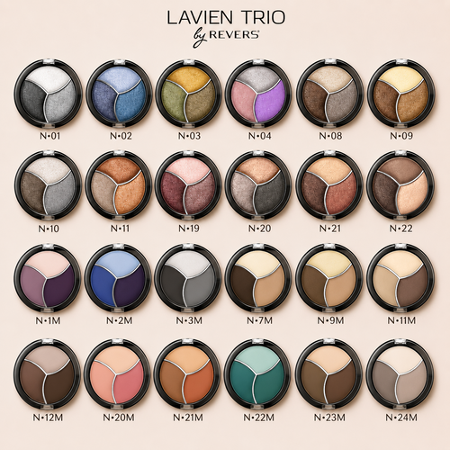 TRIO Eyeshadow Palette Longwear Velvet Eye Shadows Dual-Ended Applicator Brush