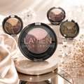 TRIO Eyeshadow Palette Longwear Velvet Eye Shadows Dual-Ended Applicator Brush