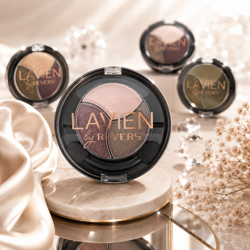 TRIO Eyeshadow Palette Longwear Velvet Eye Shadows Dual-Ended Applicator Brush