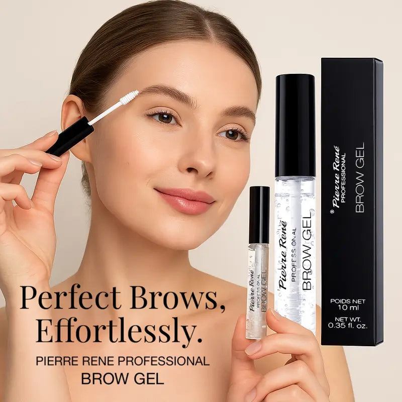Pierre Rene Transparent Eyebrow Styling Clear Gel Brow Mascara Long-Lasting & Vegan