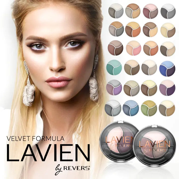 TRIO Eyeshadow Palette Longwear Velvet Eye Shadows Dual-Ended Applicator Brush
