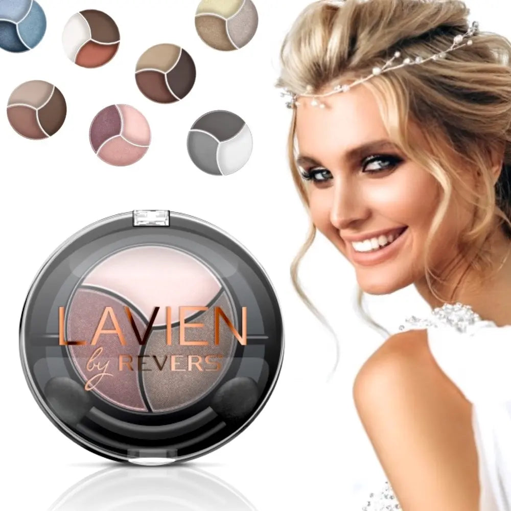 TRIO Eyeshadow Palette Longwear Velvet Eye Shadows Dual-Ended Applicator Brush