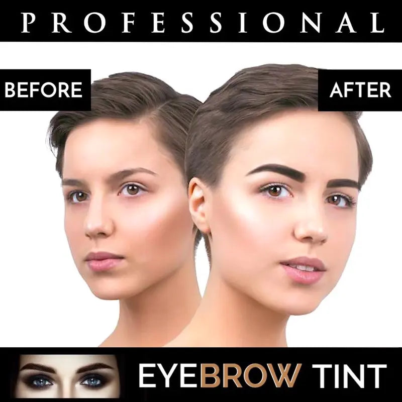 Black Eyebrow & Eyelash Henna Argan Oil & Castor Oil Permanent Brow Tint Dye Set Kit